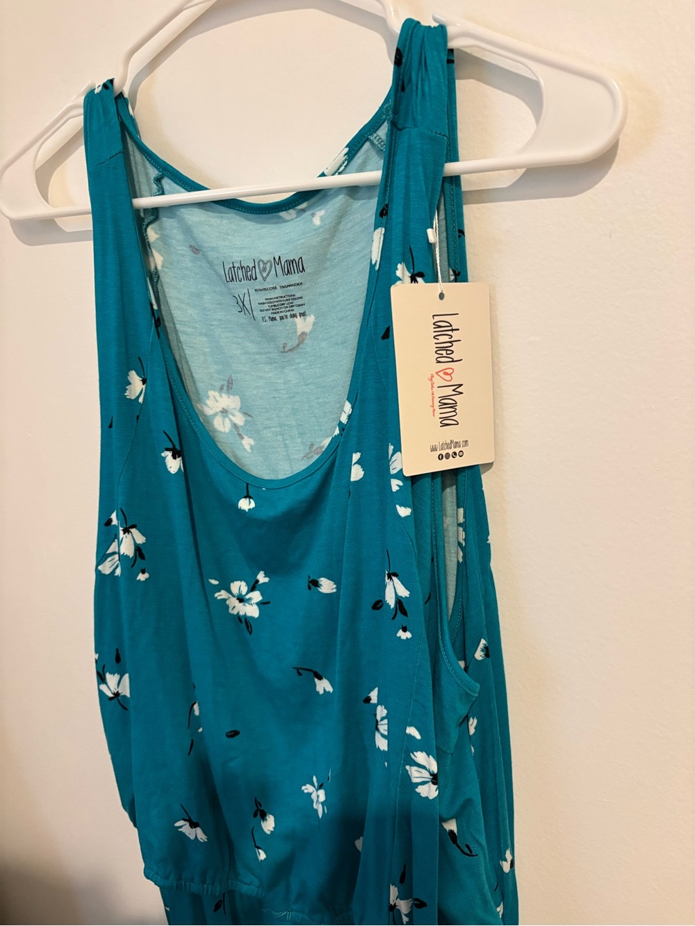 Latched Mama Teal Floral Nursing Tank